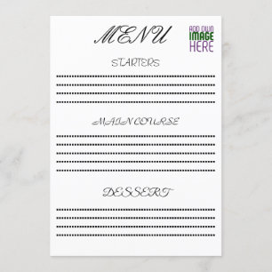 MENU MODELE DE TEXTE D'IMAGE BLANC SIMPLE ÉDITABLE MODE