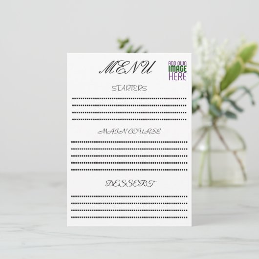 MENU MODELE DE TEXTE D'IMAGE BLANC SIMPLE ÉDITABLE MODE (Debout devant)