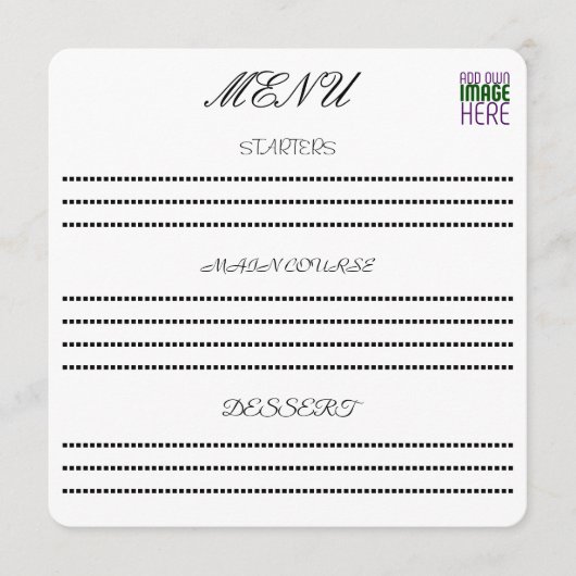 MENU MODELE DE TEXTE D'IMAGE BLANCHE SIMPLE ÉDITABLE MO (Devant)