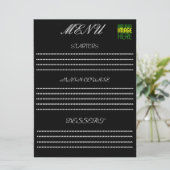 MENU MODELE DE TEXTE D'IMAGE NOIRE SIMPLE ÉDITABLE MODE (Debout devant)