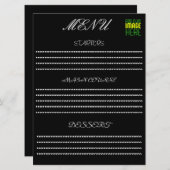 MENU MODELE DE TEXTE D'IMAGE NOIRE SIMPLE ÉDITABLE MODE (Devant / Derrière)