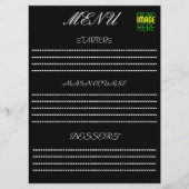 MENU MODELE DE TEXTE D'IMAGE NOIRE SIMPLE ÉDITABLE MODE (Devant)