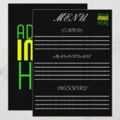 MENU MODELE DE TEXTE D'IMAGE NOIRE SIMPLE ET MODIFIABLE (Devant / Derrière)