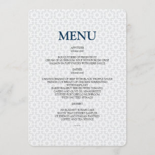 Menu modelé sensible de barre/bat mitzvah