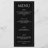 Menu Modern black and white minimalist wedding (Devant)