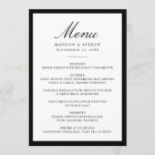 Menu Modern Black Border Wedding (Devant)