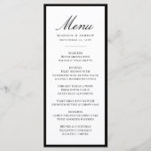 Menu Modern Black Border Wedding (Devant)