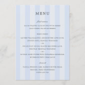 Menu Modern Blue Stripes Elegant Wedding (Devant)