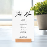 Menu Modern Bold Calligraphy Mariage Bar Boissons<br><div class="desc">Moderne Bold Calligraphie Mariage Bar Boissons Menu porte-bloc bois</div>