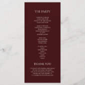 Menu Modern Burgundy Wedding Ceremony Program | (Dos)