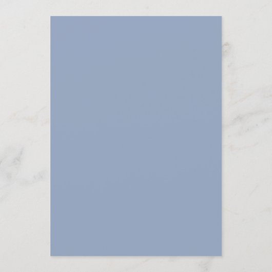 Menu Modern Classic French Frame Wedding Dusty Blue (Dos)