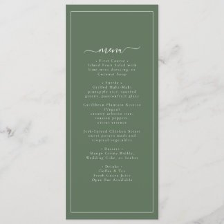 Menu Modern Coastal Green Palm Tree Wedding
