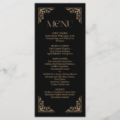 Menu Modern Deco | Elegant Black and Gold Wedding (Devant)