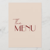 Menu Modern Deep Red Retro Whimsical Fun Wedding (Dos)