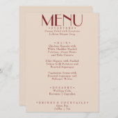 Menu Modern Deep Red Retro Whimsical Fun Wedding (Devant / Derrière)