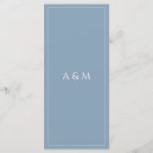 Menu Modern dusty blue minimalist wedding (Dos)
