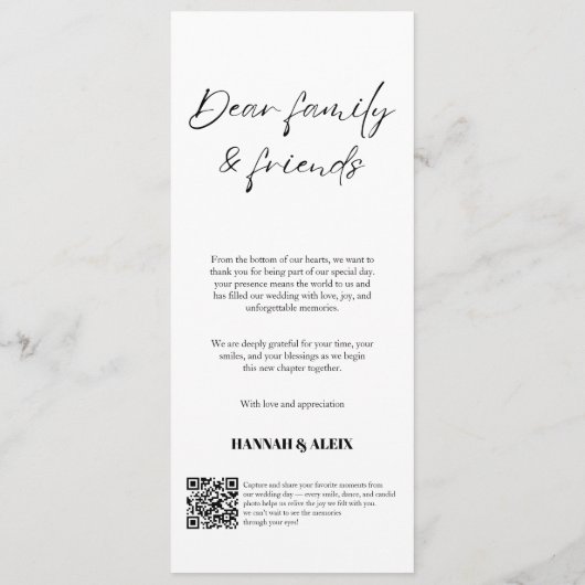 Menu Modern Elegant Handwriting Wedding Dinner  (Dos)