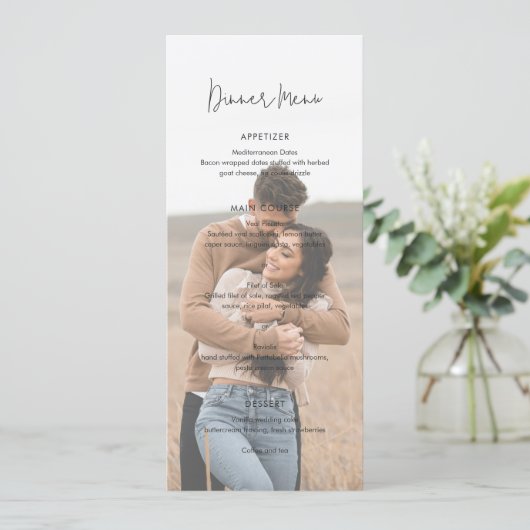 Menu Modern Elegant Photo Wedding (Debout devant)