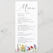 Menu Modern Elegant Spring Summer Wildflower Wedding (Devant)