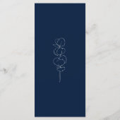 Menu Modern Eucalyptus Navy Blue & White Wedding Dinner (Dos)