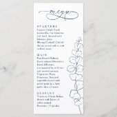 Menu Modern Eucalyptus Navy Blue & White Wedding Dinner (Devant)