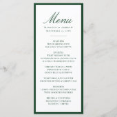 Menu Modern Green Border Wedding (Devant)