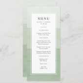 Menu Modern Green Wedding (Devant / Derrière)
