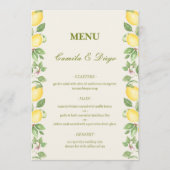 Menu Modern Mediterranean Olive Lemon Elegant Wedding (Devant)
