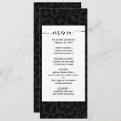 Menu Modern Minimal Black Leopard Print (Devant / Derrière)