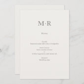Menu Modern Minimal Intimate Wedding (Devant / Derrière)