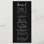 Menu Modern Minimalist Black and White Monogram Wedding (Devant)