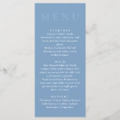 Menu Modern Minimalist Dusty Blue Wedding Dinner (Devant)