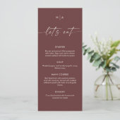Menu Modern Minimalist Handwriting Wedding Dinner  (Debout devant)