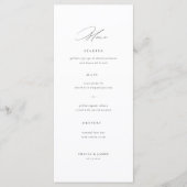 Menu Modern Minimalist Typography Calligraphy Wedding (Devant)