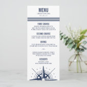 Menu Modern Navy & White Nautical Compass Wedding (Debout devant)