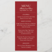 Menu Modern Old Money Burgundy Wedding Dinner (Devant)