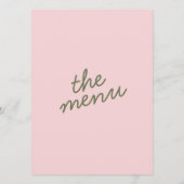 Menu Modern Pink Green Whimsical Summer Fun Wedding (Dos)