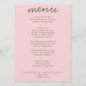 Menu Modern Pink Green Whimsical Summer Fun Wedding (Devant)