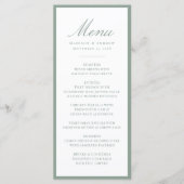 Menu Modern Sage Green Border Wedding (Devant)