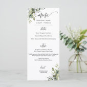 Menu Modern Script Greenery Garden Mariage (Debout devant)