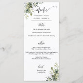 Menu Modern Script Greenery Garden Mariage (Devant)