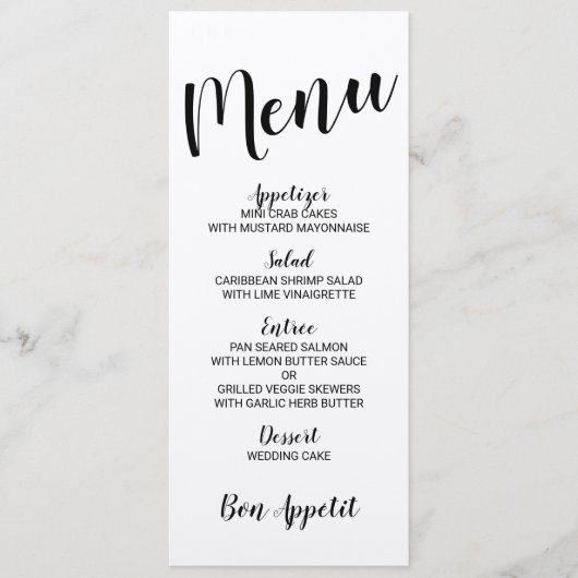 Menu Modern Script Kraft Paper Wedding (Voorkant)