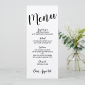 Menu Modern Script Kraft Paper Wedding (Staand voorkant)