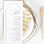 Menu Modern Script Minimalist Arch Wedding<br><div class="desc">Minimalist wedding menus feature modern script and chic arch frame in black and white, elegant and simple, great for modern classy wedding.</div>