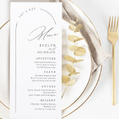 Menu Modern Script Minimalist Arch Wedding