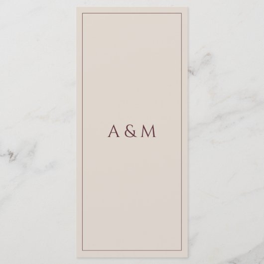 Menu Modern simple tan minimalist wedding (Dos)