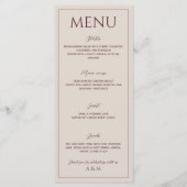 Menu Modern simple tan minimalist wedding (Devant)