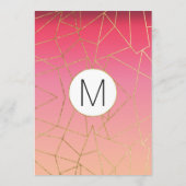 Menu Modern Summer Gradient Gold Geo Wedding (Achterkant)