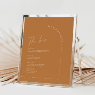 Menu Modern Terracotta Wedding Bar