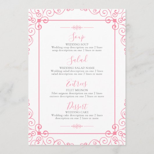 Menu Modern Typografie met Swirls Lijst (Achterkant)